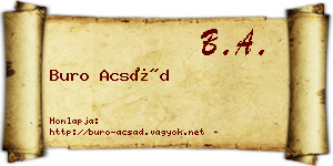 Buro Acsád névjegykártya